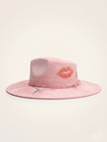 Hand-painted luxury fedora – Blush Kiss