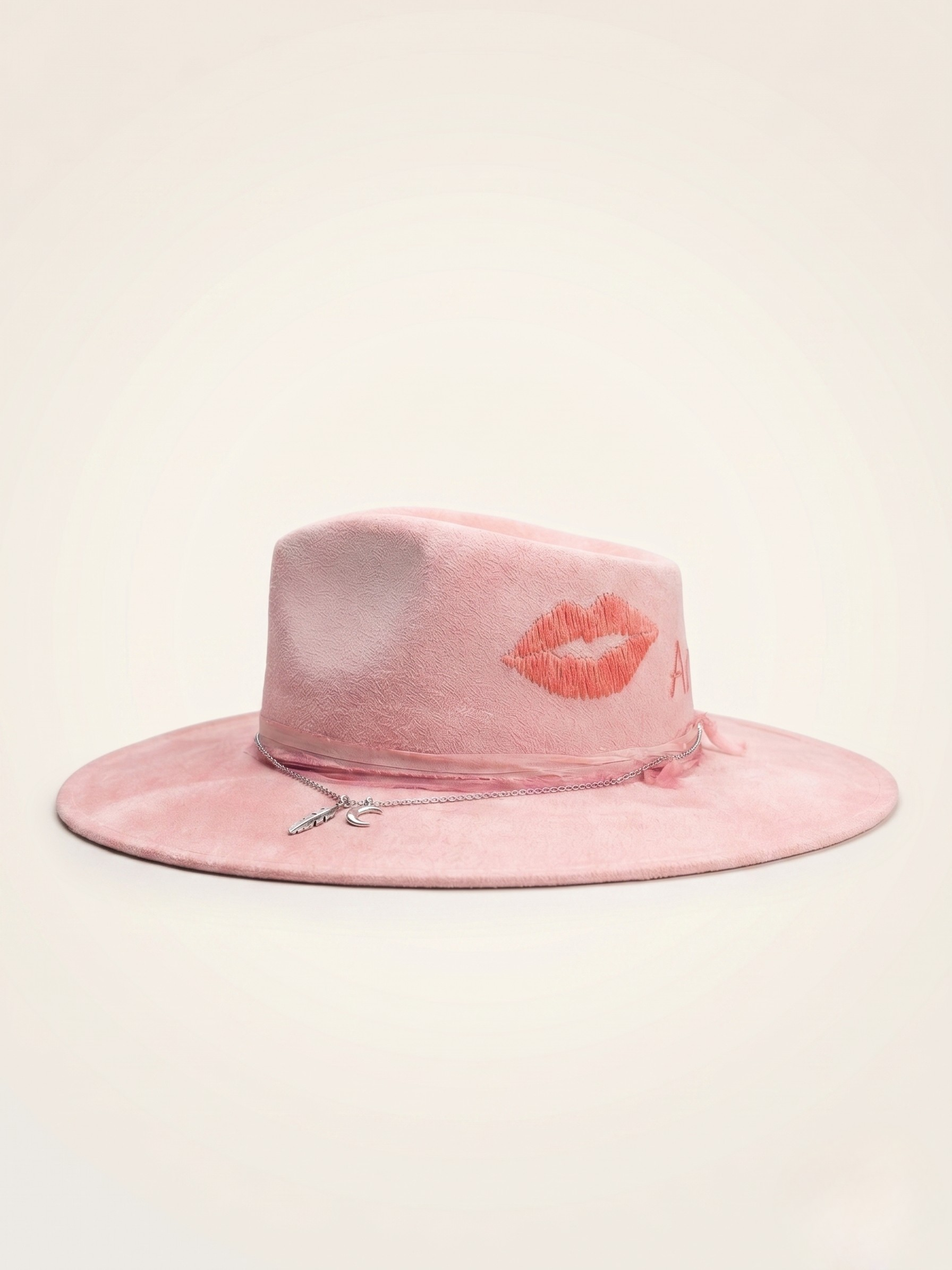 Hand-painted luxury fedora – Blush Kiss