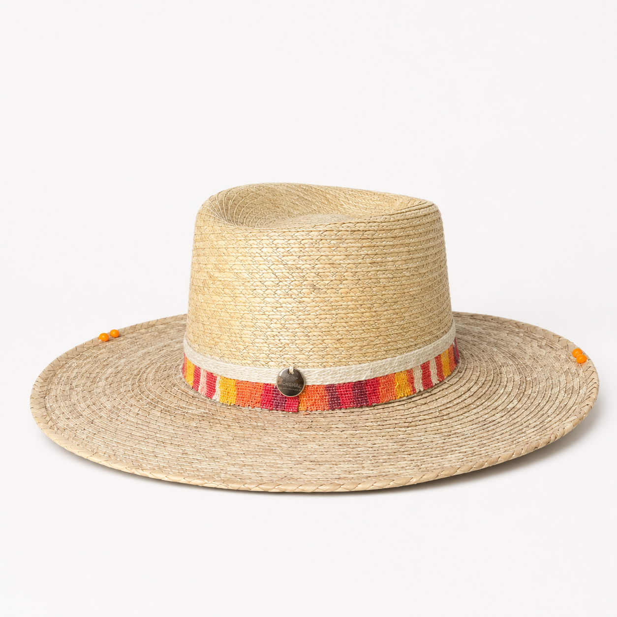 Sunset Canyon Natural Straw Fedora with Woven Band Bohemian Atelier Collection