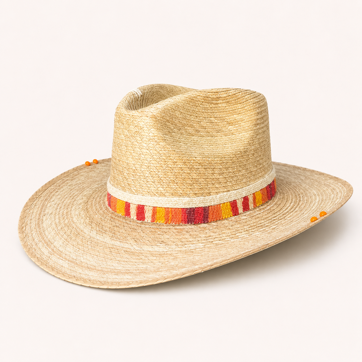 Sunset Canyon Natural Straw Fedora with Woven Band Bohemian Atelier Collection