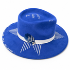 I Am  – Navy Blue Hand-embroidered luxury fedora