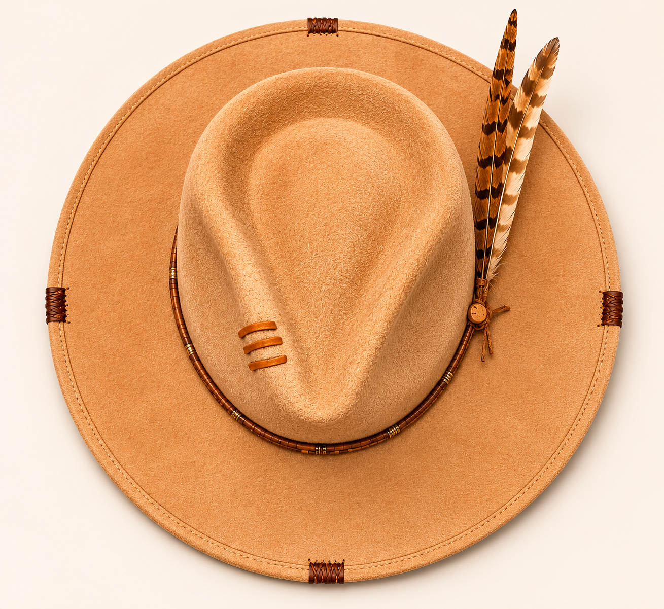 Bespoke luxury fedora – Message in a Bottle Light Brown