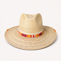 Sunset Canyon Natural Straw Fedora with Woven Band Bohemian Atelier Collection
