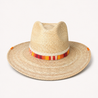Sunset Canyon Natural Straw Fedora with Woven Band Bohemian Atelier Collection