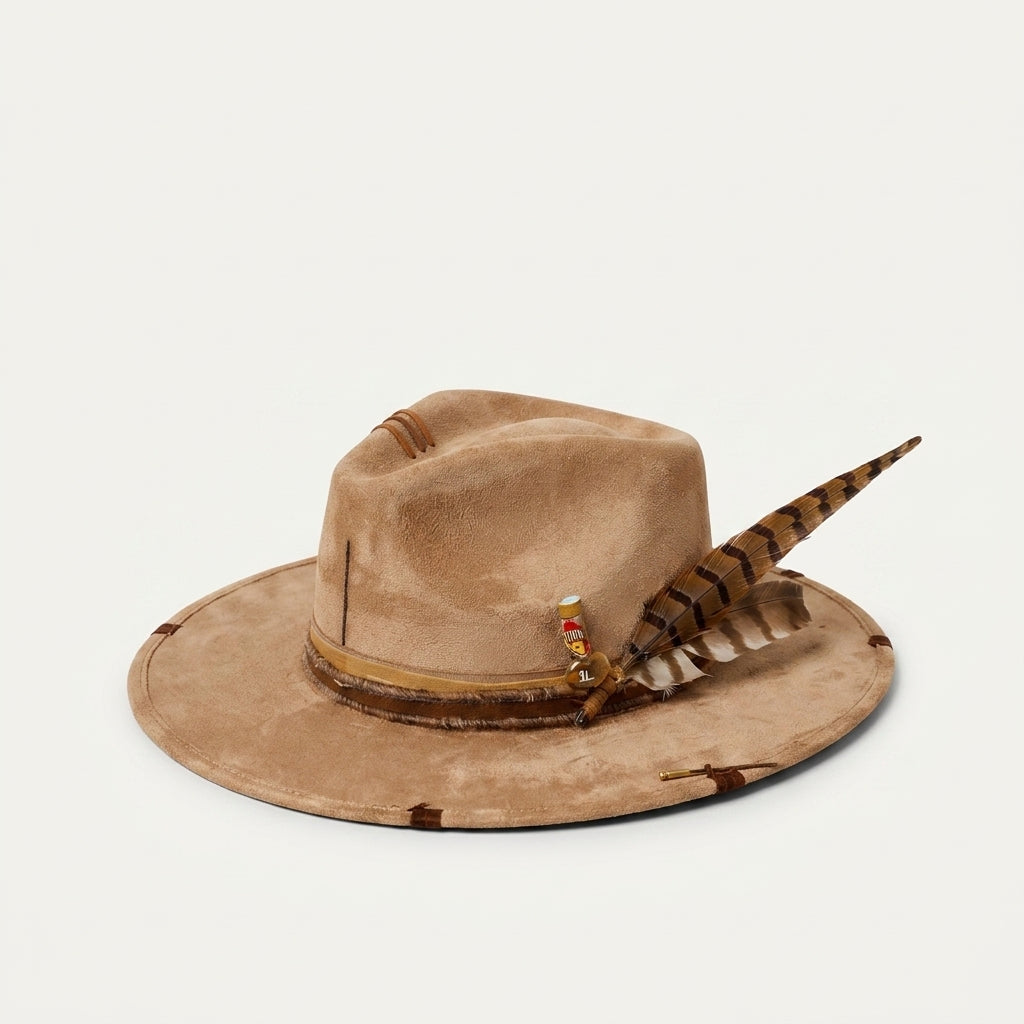Bespoke luxury fedora – Message in a Bottle Light Brown
