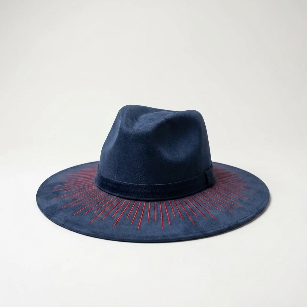 Hand-embroidered luxury fedora – Fuego
