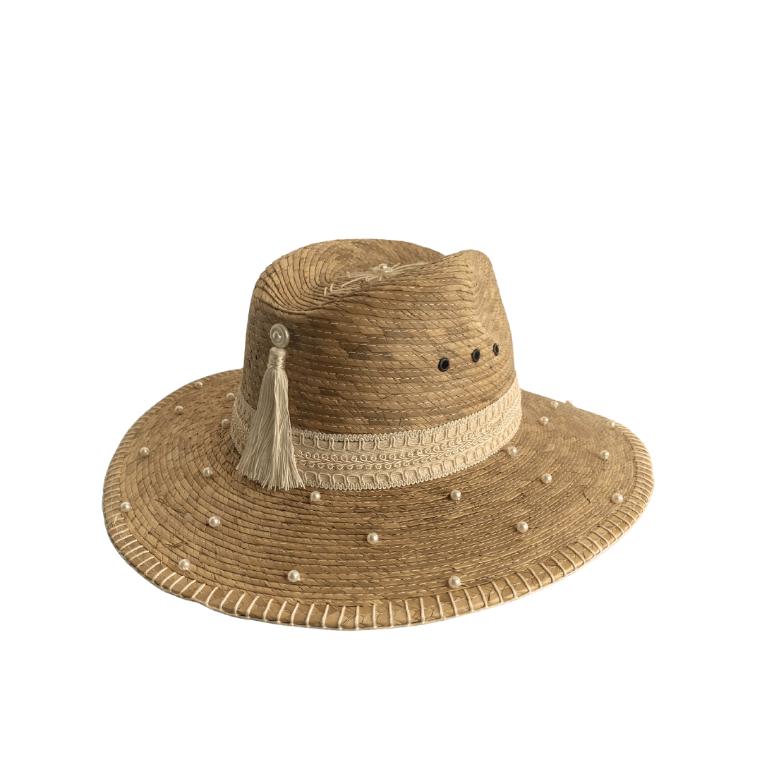 Luxury Pearl Straw Hat – The Seraphina