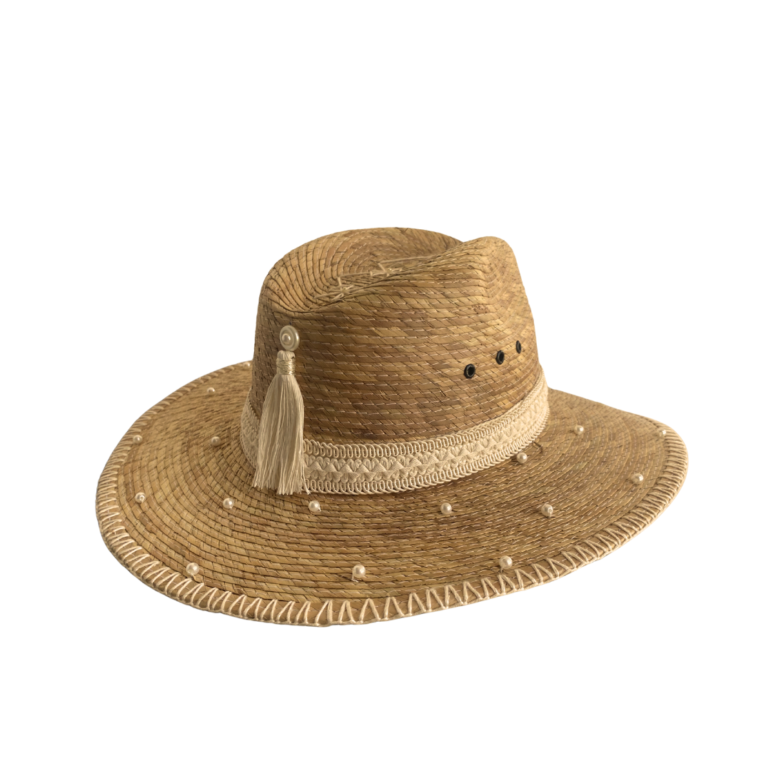 Luxury Pearl Straw Hat – The Sedona Stella