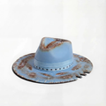 Hand-painted luxury fedora – Blue Eclipse