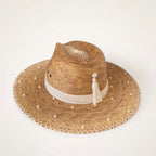 Luxury Pearl Straw Hat Pearl Weaver – Hero three-quarter front view